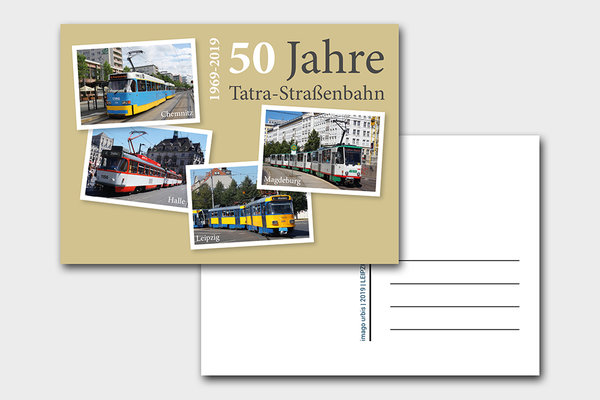 Postkarte "50 Jahre Tatra-Straßenbahn"