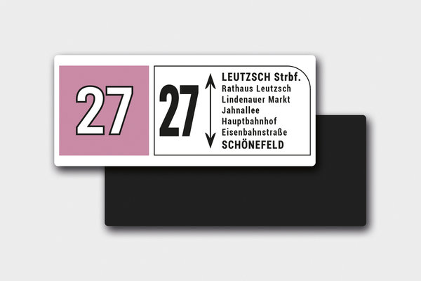 Magnet "Linie 27 Leutzsch–Schönefeld #LVB"