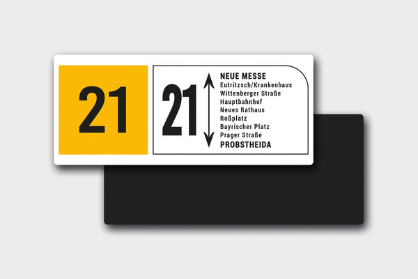Magnet "Linie 21 Neue Messe–Probstheida #LVB"