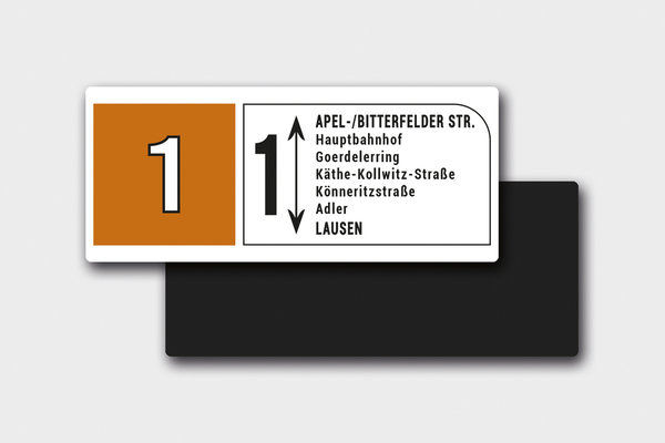 Magnet "Linie 1 Apelstraße–Lausen #LVB"