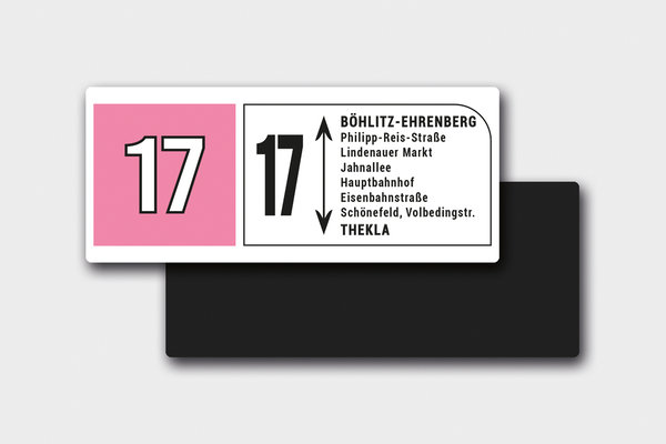Magnet "Linie 17 Bohlitz-Ehrenberg–Thekla #LVB"