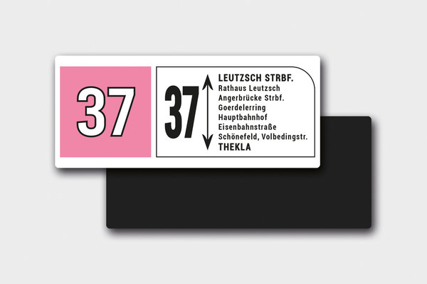 Magnet "Linie 37 Leutzsch–Thekla #LVB"
