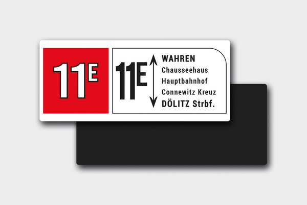 Magnet "Linie 11E Wahren–Dölitz Strbf. #LVB"