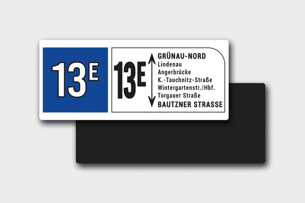Magnet "Linie 13E Grünau-Nord–Bautzner Straße #LVB"