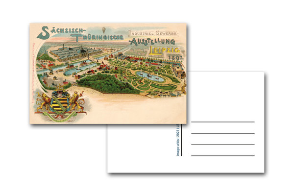 Postkarte "Sächsisch-Thüringische Industrie- und Gewerbe-Ausstellung 1897"