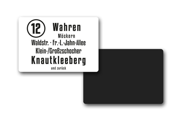 Magnet "Linie 12 Wahren–Knautkleeberg #LVB"