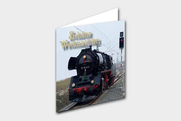 SCHÖNE WEIHNACHTEN: Dampflok 50 3648 als Nordpol-Express mit Weihnachtmann, Leipzig